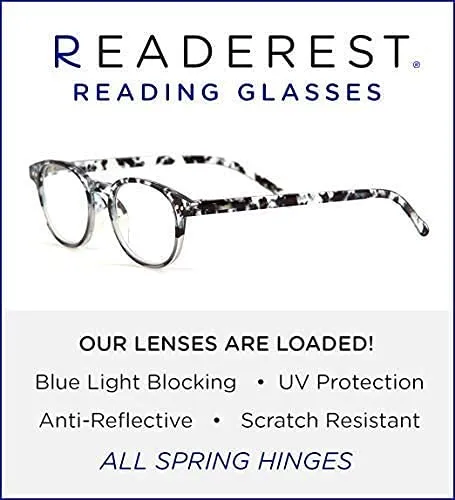 Round-Blue-Light-Blocking-Reading-Glasses-Clear-Black-2-75-Magnification-Computer-Glasses