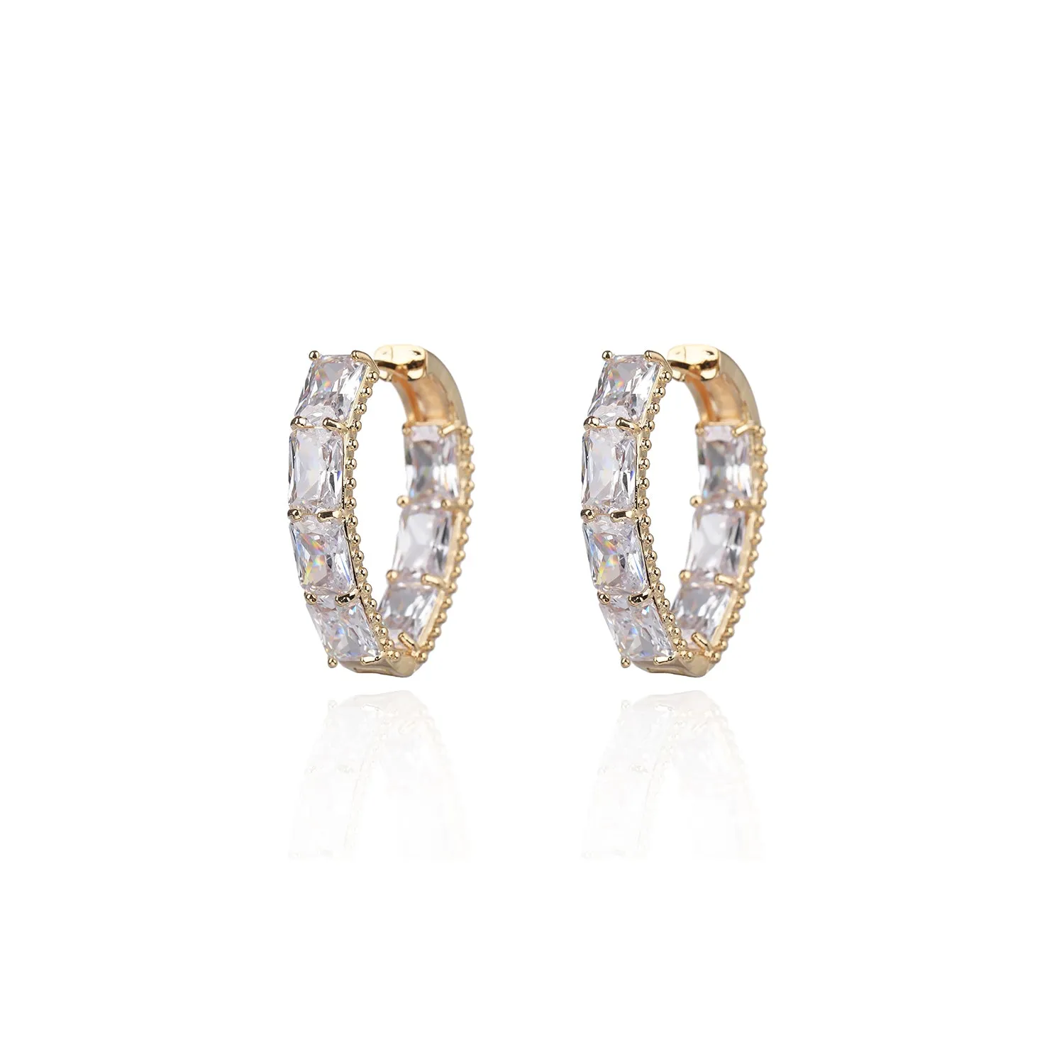 Round Cubic Zircon Dangle Wedding Earring, Women Girl Accessories Jewelry CE11687