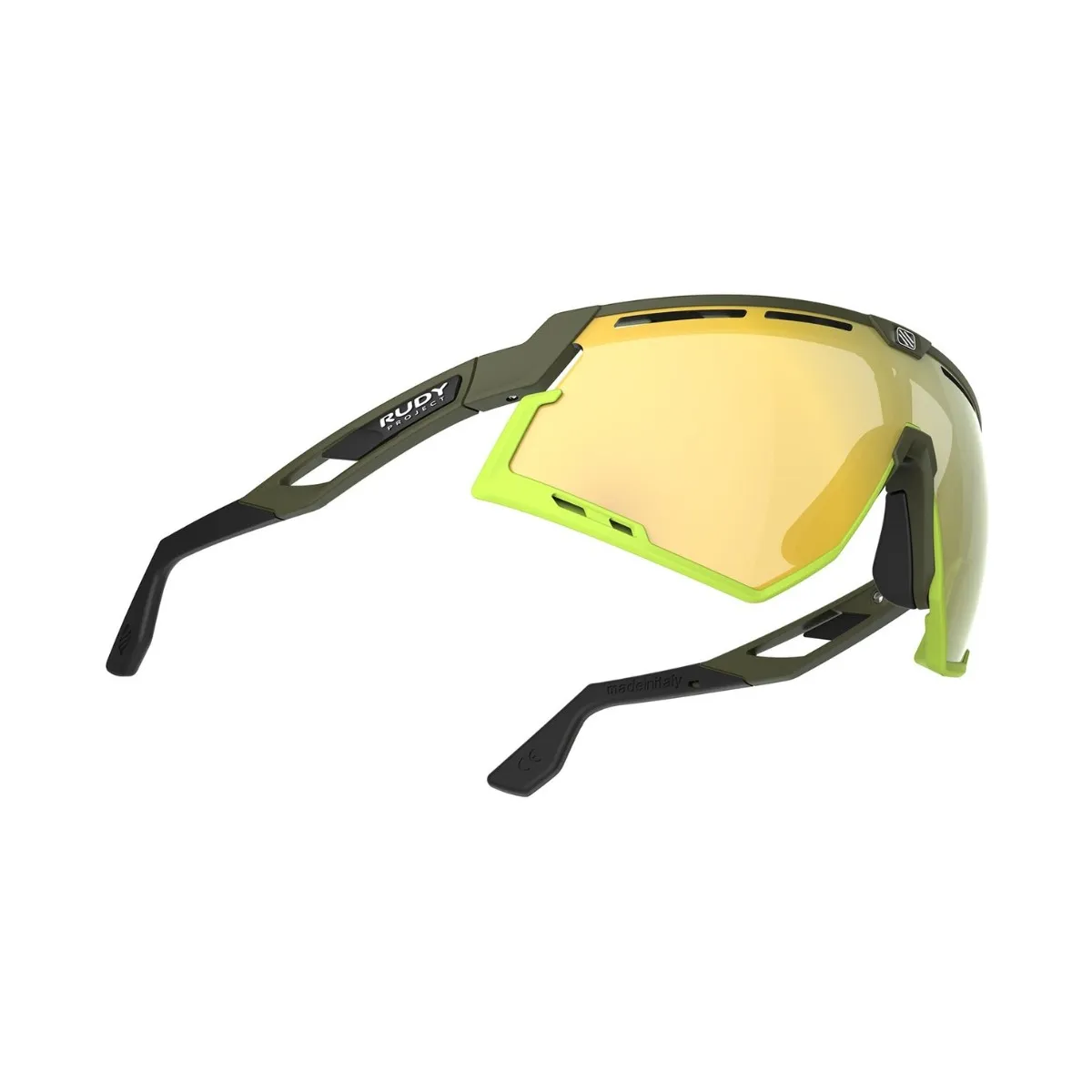 Rudy Project Defender Multilaser Matte Olive Yellow Glasses