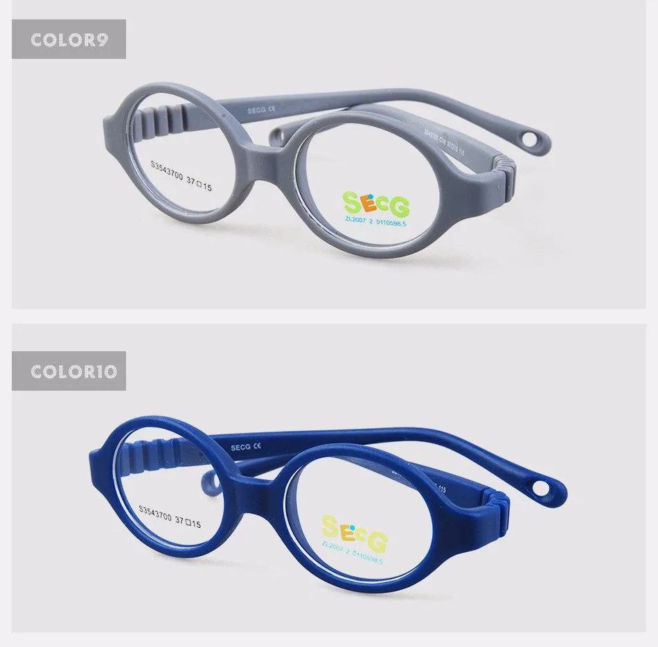 Secg's Unisex Full Rim Oval Tr 90 Titanium Eyeglasses 35437