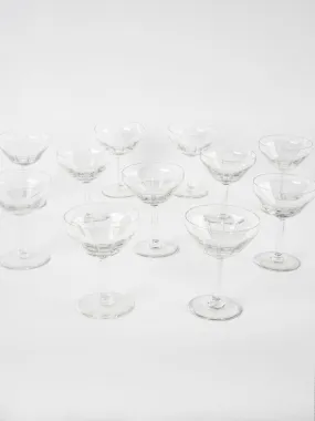 Set of 10 antique French Champagne coupes