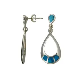 Silver & Turquoise Hoop Earrings