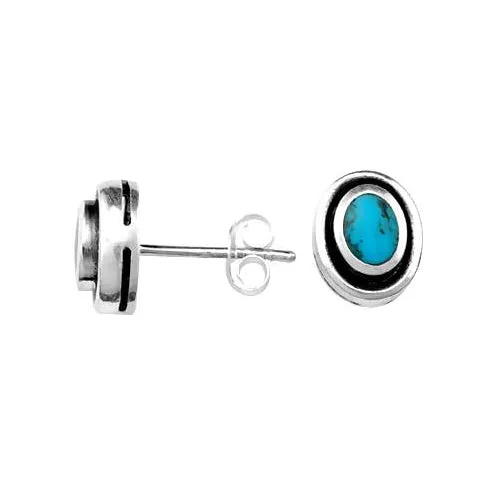 Silver and Turquoise Gemstone Earrings