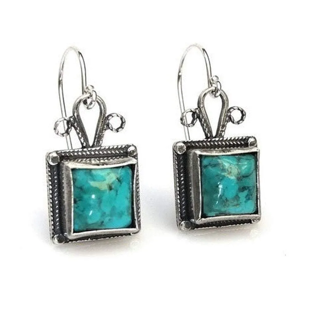 Silver earrings for woman / rings etsy / Cornelian  Turquoise Eilat Onyx