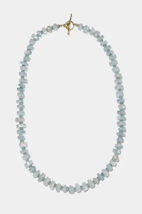 Single Strand Necklace, Aquamarine & Emerald