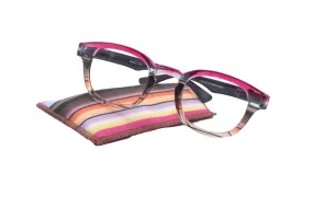 Sorbet Premium Reading Glasses High End Readers  1.25 ..  4.00 (Rose, Brown Transparent) Round Optical Frames. NY Fifth Avenue.