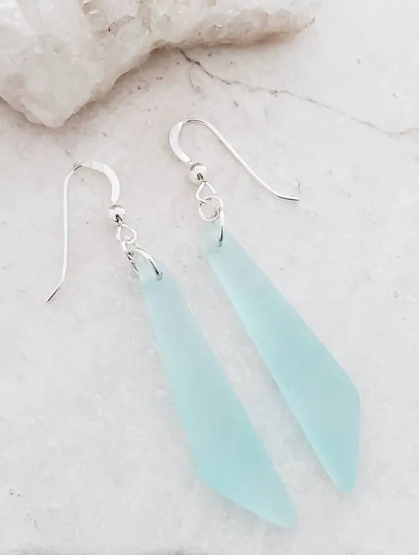 Sosie Designs - Cultured Sea Glass Paddle Earrings - Turquoise