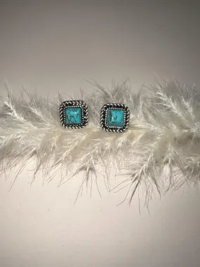 Square Turquoise studs