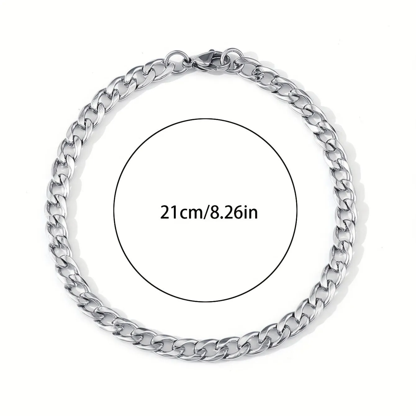 Stainless Steel Hip Hop Bracelet Sleek Minimalist Mens Jewelry