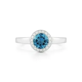 Steller Aquamarine and Diamond Ring