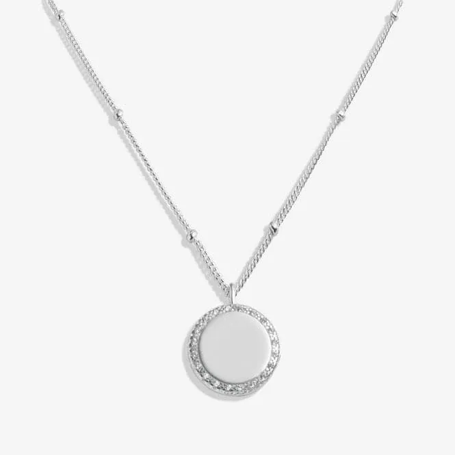 Sterling Silver 30th Birthday Disc Pave 46cm   5cm Necklace JJS0022