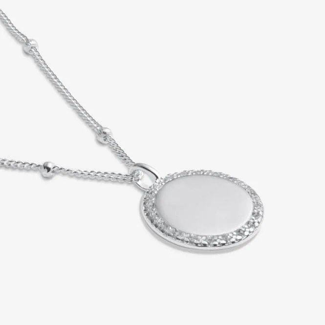 Sterling Silver 30th Birthday Disc Pave 46cm   5cm Necklace JJS0022