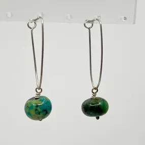 Sterling silver turquoise bead earrings GM123