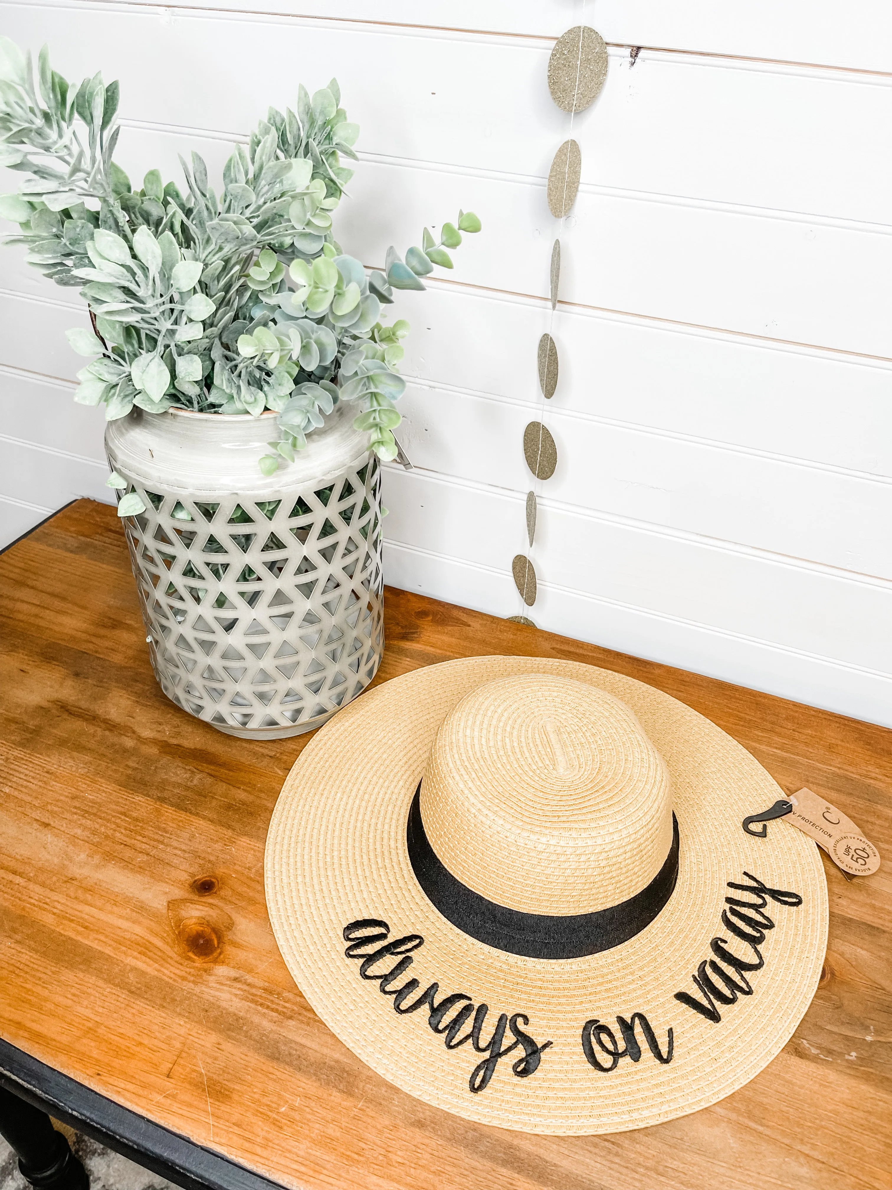 Straw Wide Brim Sun Hat