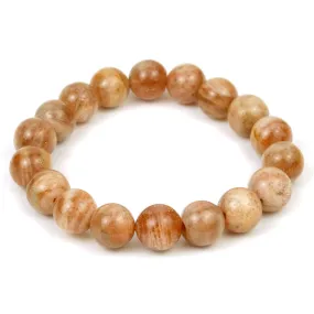 Strawberry Sunstone Stretch Bracelet 11mm