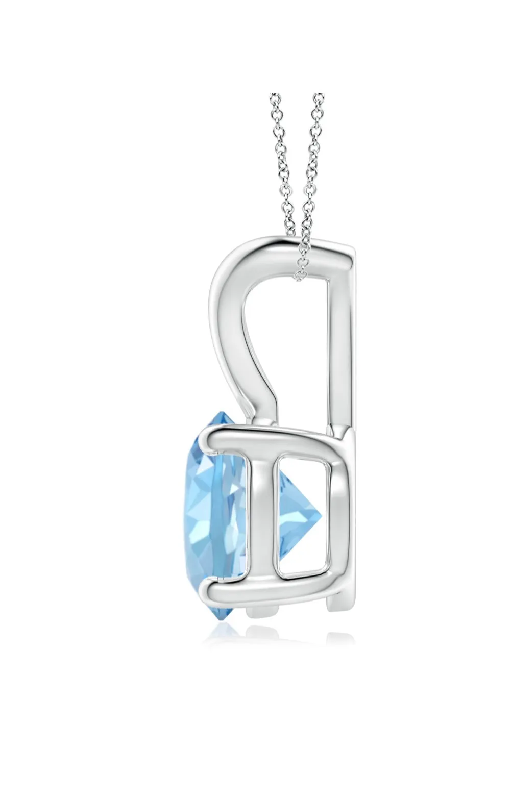 Stunning 2.00ctw Aquamarine Solitaire Pendant in 14k White Gold