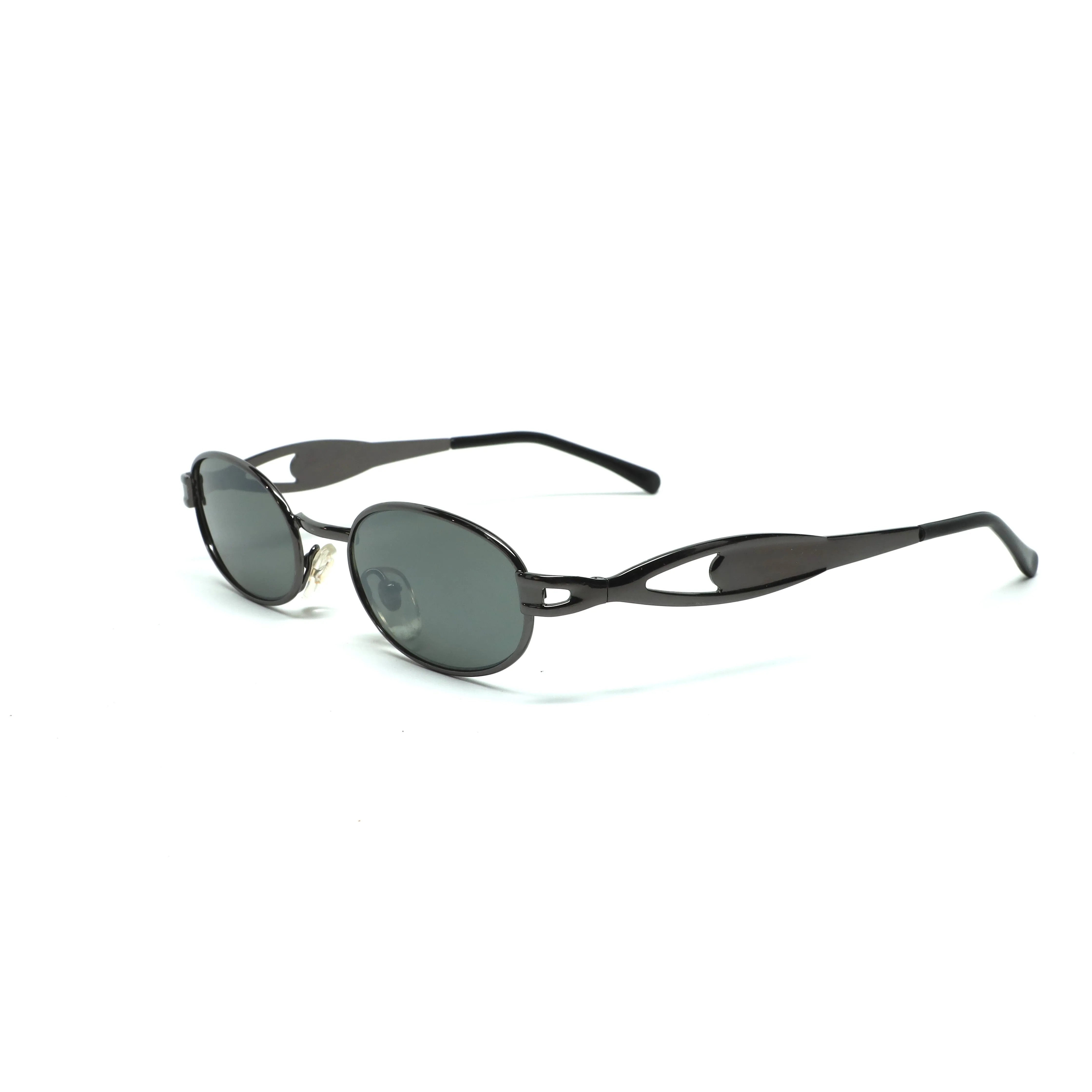 //Style M028//Mini Pharaoh 90s Deadstock Santa Fe Oval Sunglasses - Grey