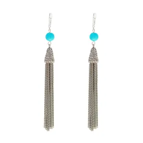 TAHITI TURQUOISE STATEMENT EARRINGS (SILVER)