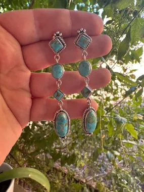 “The Date Night” Natural Turquoise and Sterling Silver Dangles