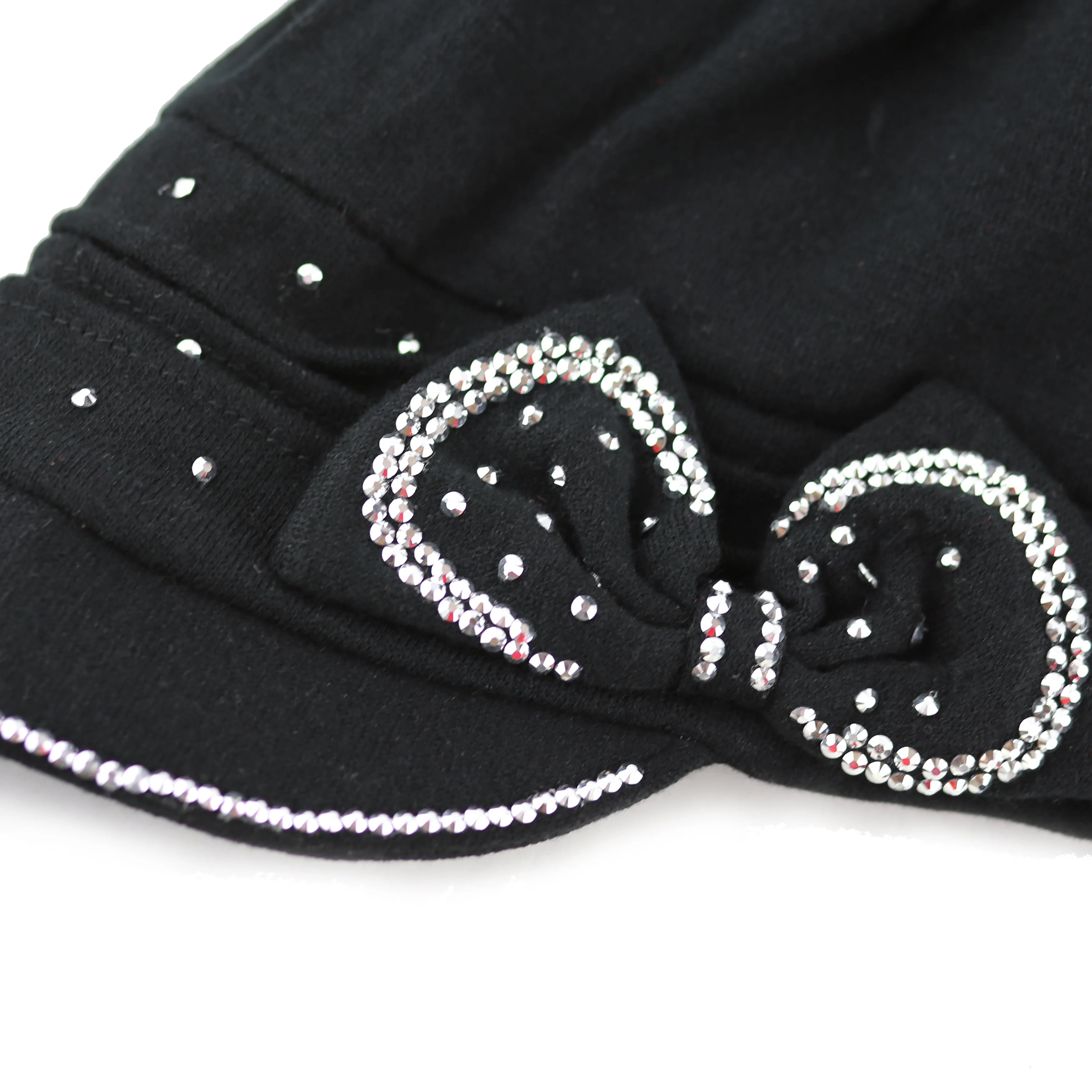 The Hat Depot - Handmade Rhinestone Slouch Visor Beanie