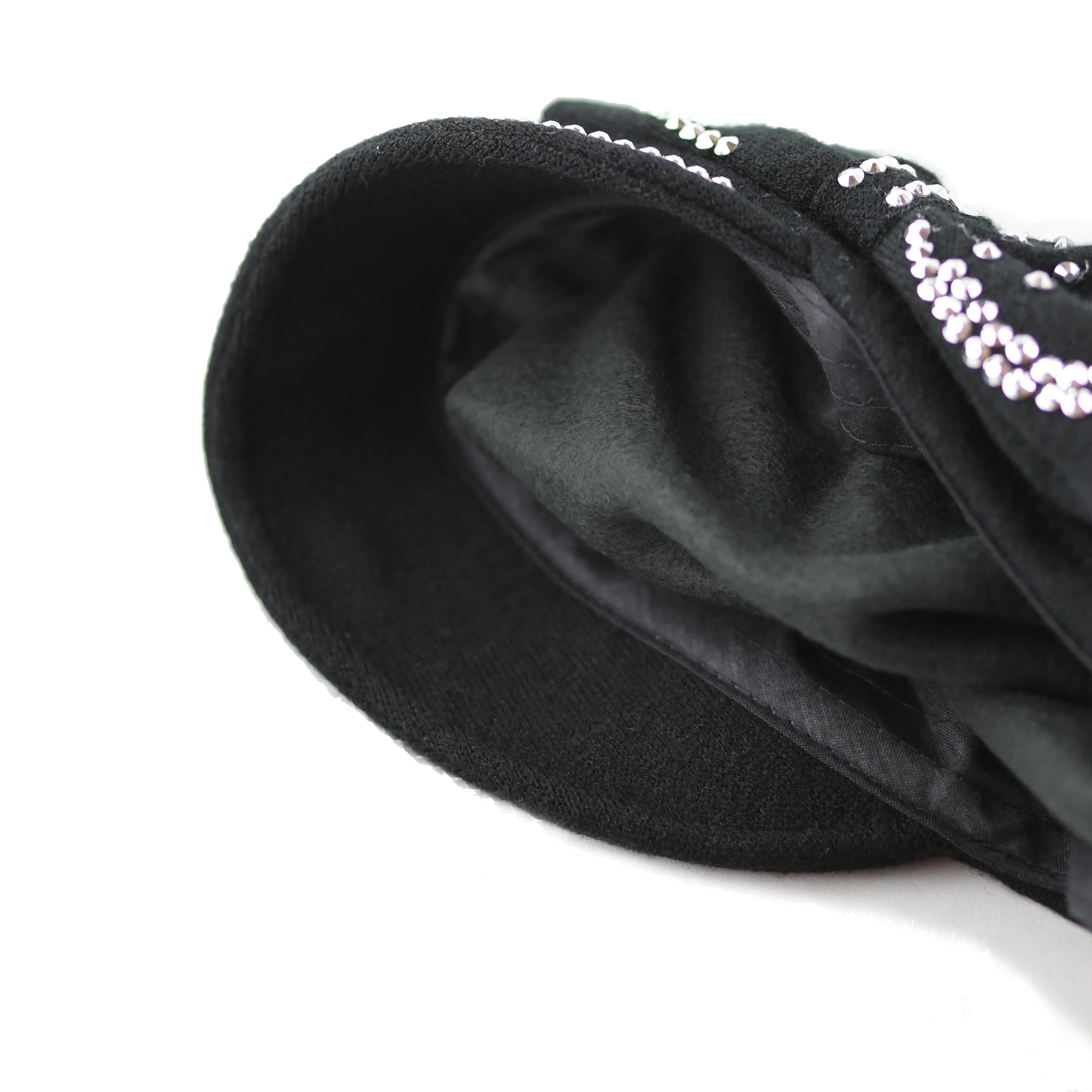 The Hat Depot - Handmade Rhinestone Slouch Visor Beanie