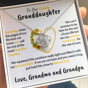 To My Lovely Granddaughter From Grandma & Grandpa Necklace, Family Knot Necklace