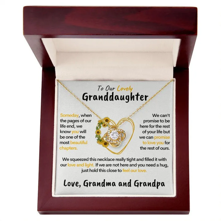 To My Lovely Granddaughter From Grandma & Grandpa Necklace, Family Knot Necklace