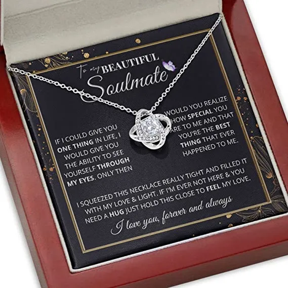 To My Soulmate Necklace - Wife Gifts From Husband To My Wife Necklace, Gift for Her Romantic