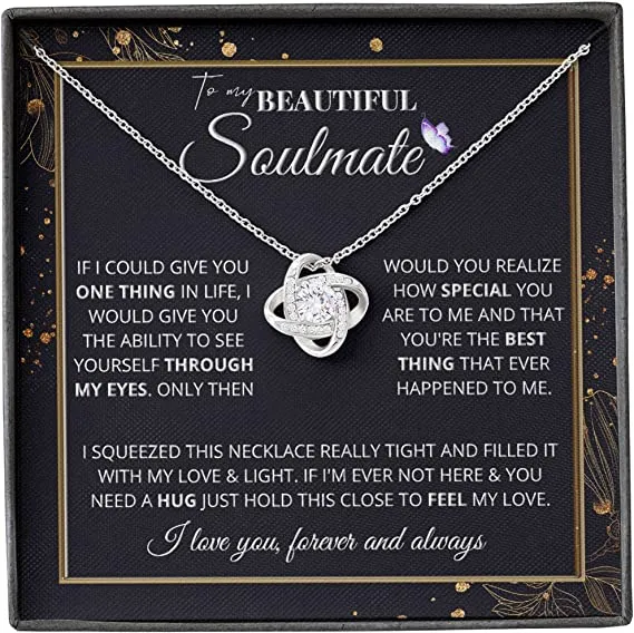 To My Soulmate Necklace - Wife Gifts From Husband To My Wife Necklace, Gift for Her Romantic