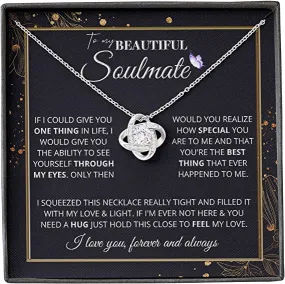 To My Soulmate Necklace - Wife Gifts From Husband To My Wife Necklace, Gift for Her Romantic