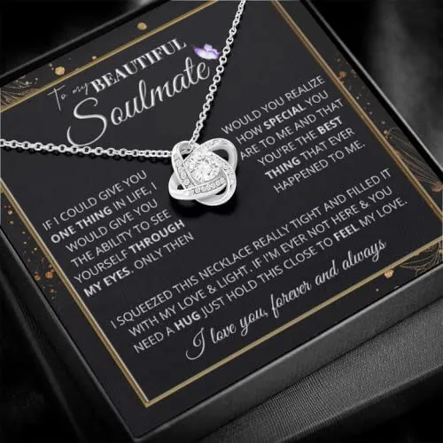 To My Soulmate Necklace - Wife Gifts From Husband To My Wife Necklace, Gift for Her Romantic