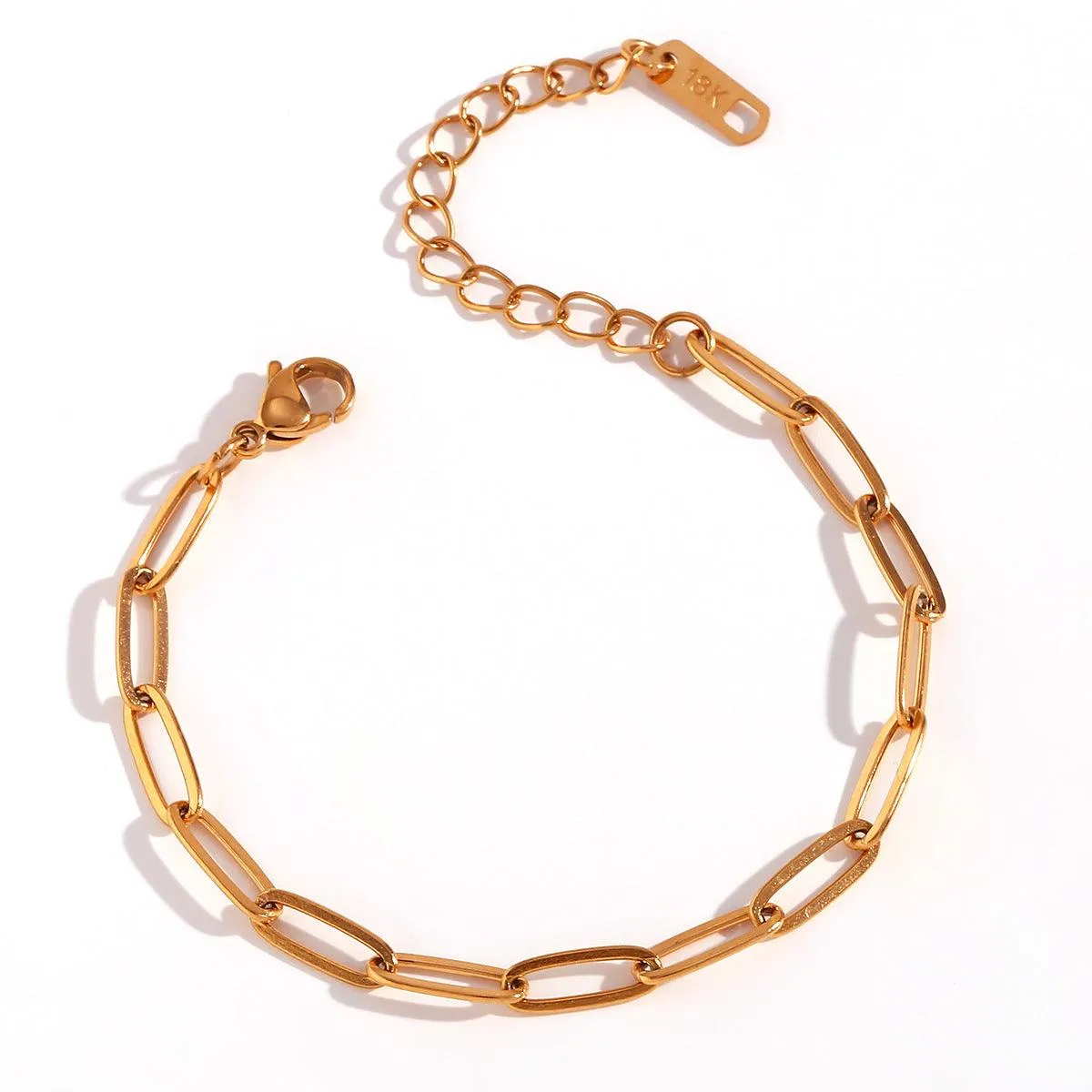 Trendy Gold Chain Bracelet Set - Unisex Stainless Steel Layering Bracelets