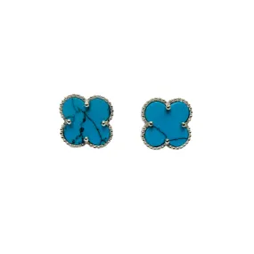 Turquoise Clover studs