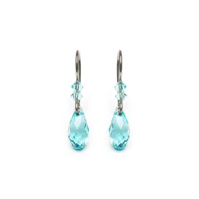 Turquoise Crystal Titanium Earrings