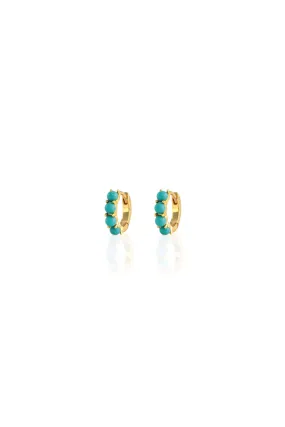 Turquoise Huggie Hoop Earrings