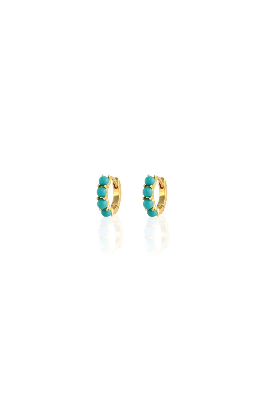 Turquoise Huggie Hoop Earrings