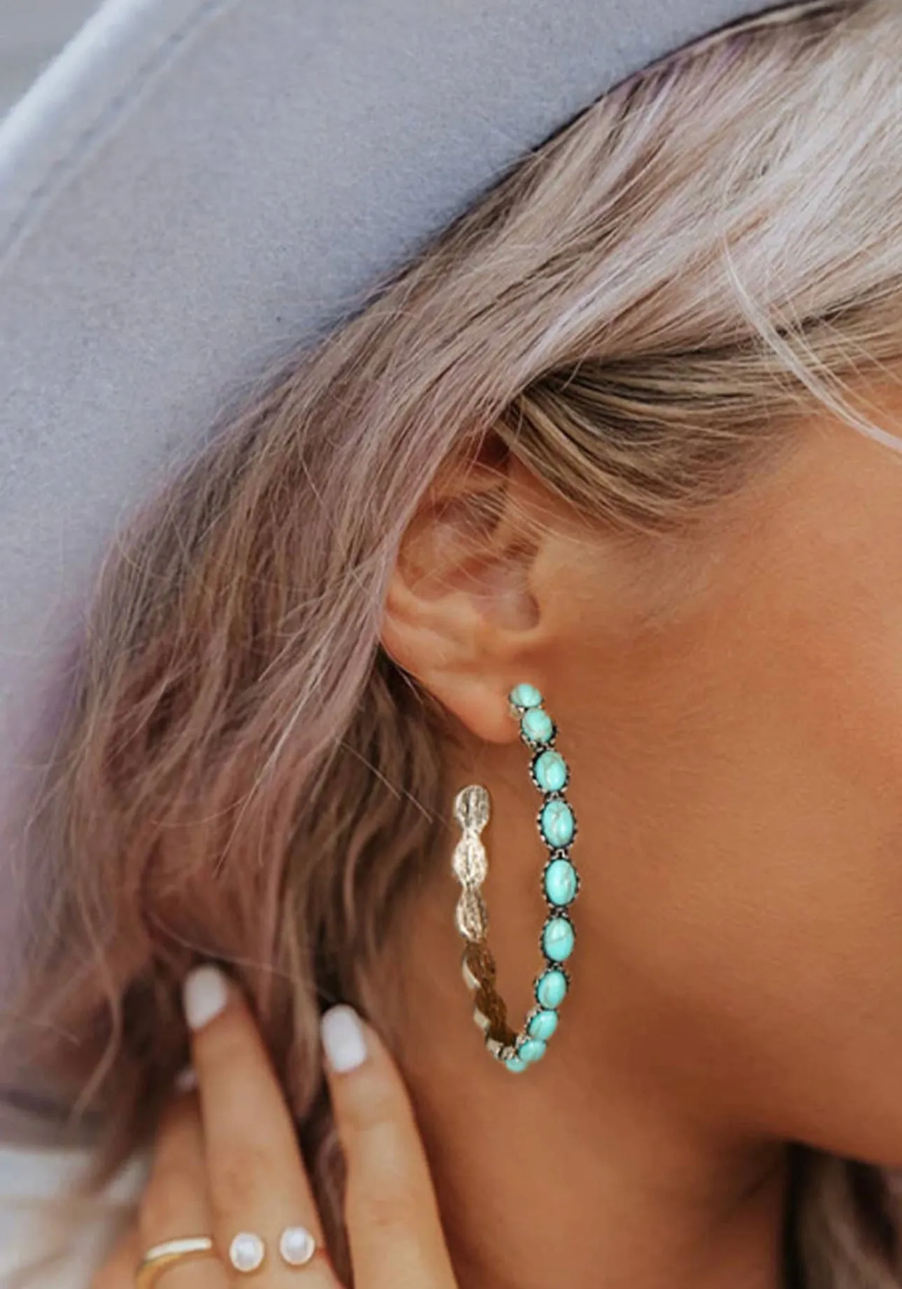 Turquoise Lady Hoops Earrings