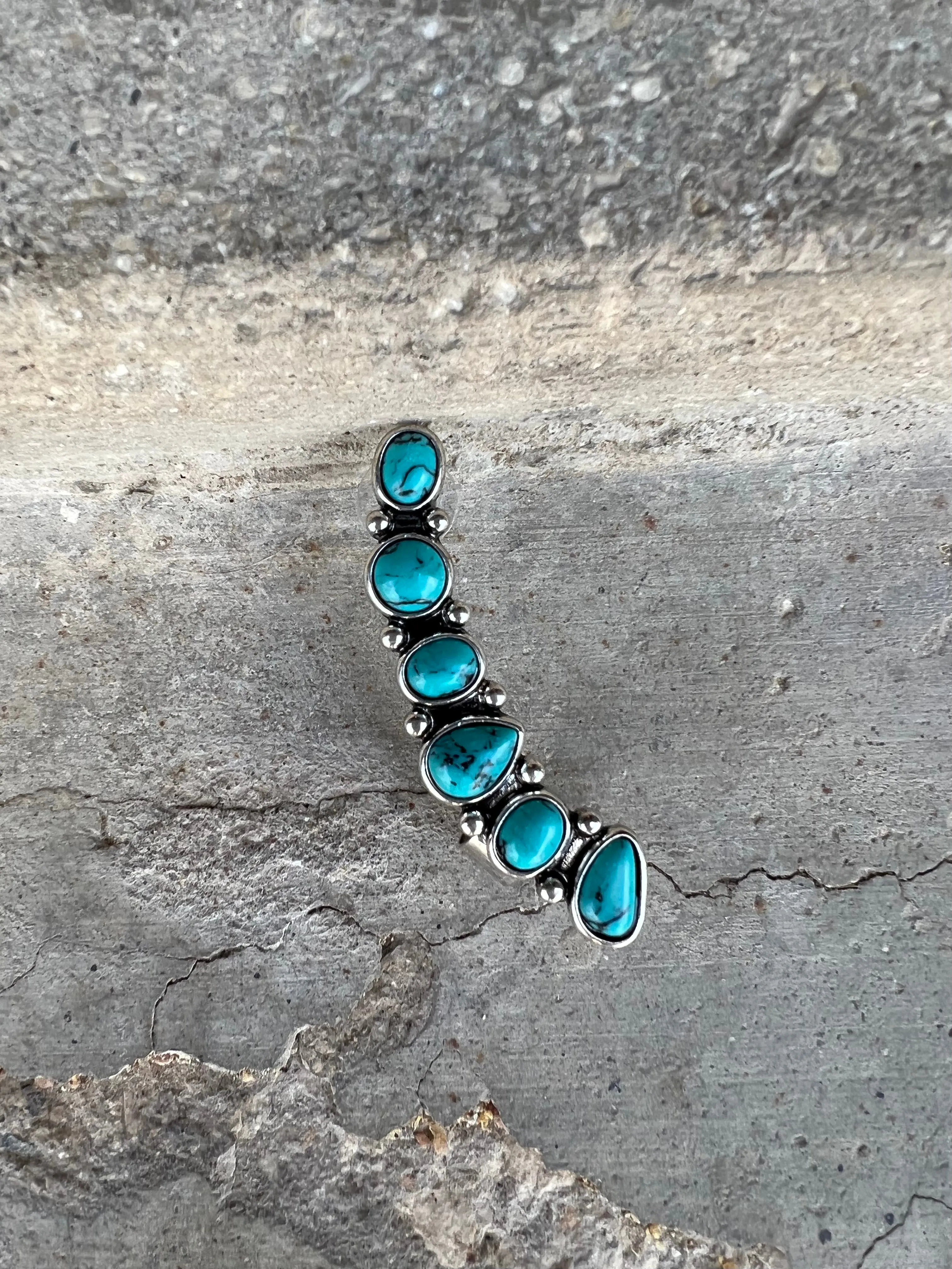 Turquoise Stone Ear Climber