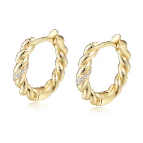 Twist with Zircon Silver Studs Earrings for Women