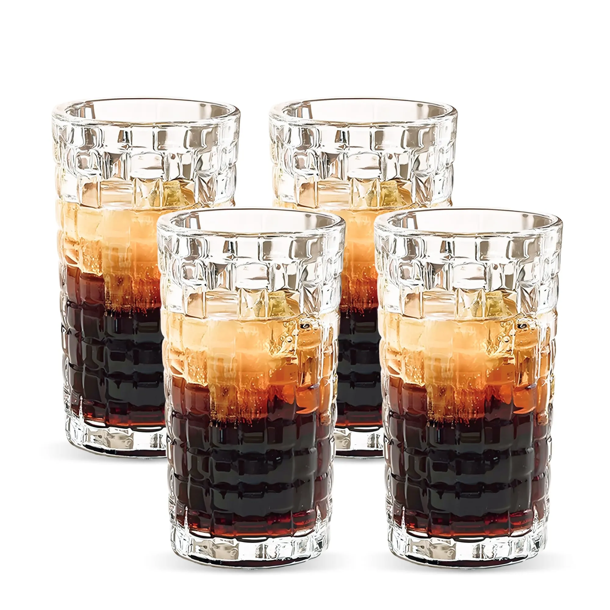 UMAI Whiskey Glasses Set of 4 (320ml Each) | Lead Free Neat Whiskey Glass | Heavy Bottom Drinking Glass | Crystal Glass for Bar Home | Glass for Drinks | Cocktail Glasses | Highball Glass