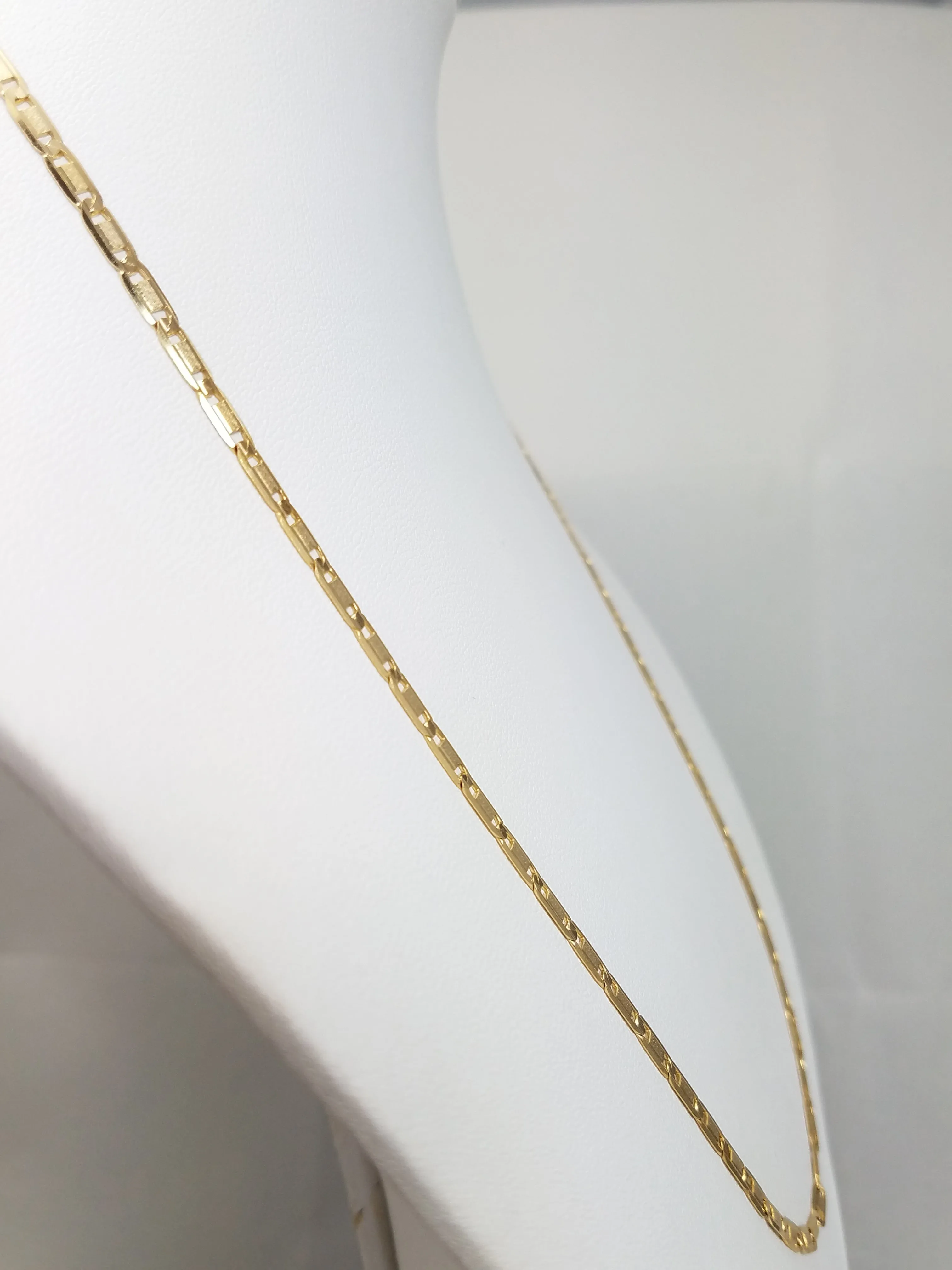 Unique Solid Fancy Link 14k Yellow Gold 20" Necklace