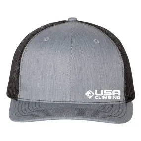 USA Climbing Horizontal Logo Snapback Trucker Hat