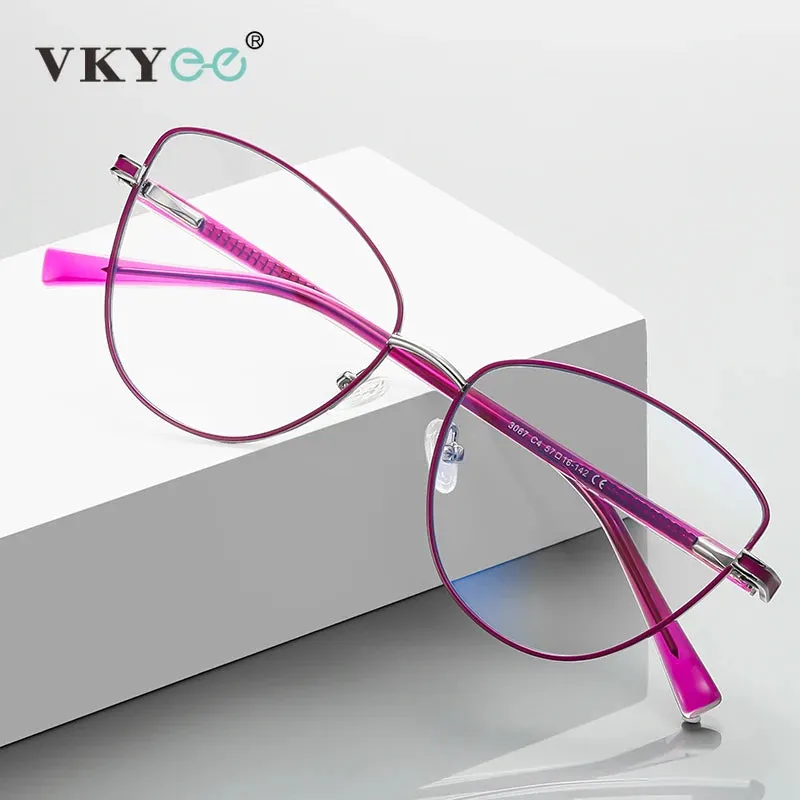 Vicky Women's Full Rim Cat Eye Alloy Reading Glasses 3067