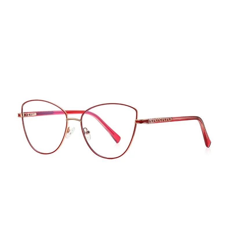 Vicky Women's Full Rim Cat Eye Alloy Reading Glasses 3067