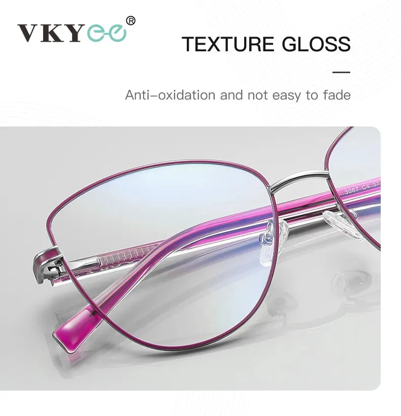 Vicky Women's Full Rim Cat Eye Alloy Reading Glasses 3067