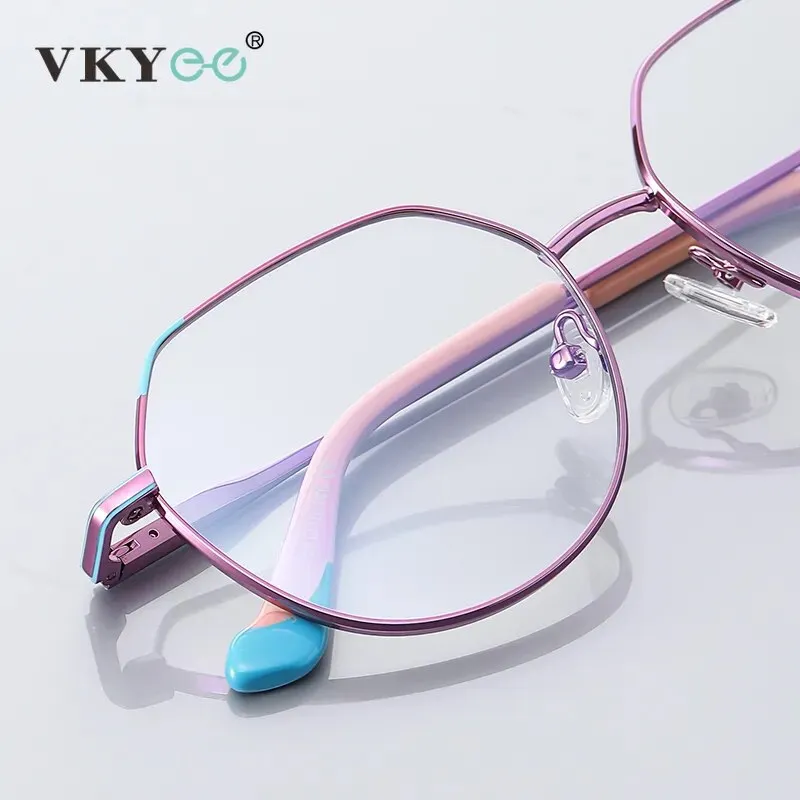 Vicky Women's Full Rim Polygon Stainless Steel Reading Glasses 3013