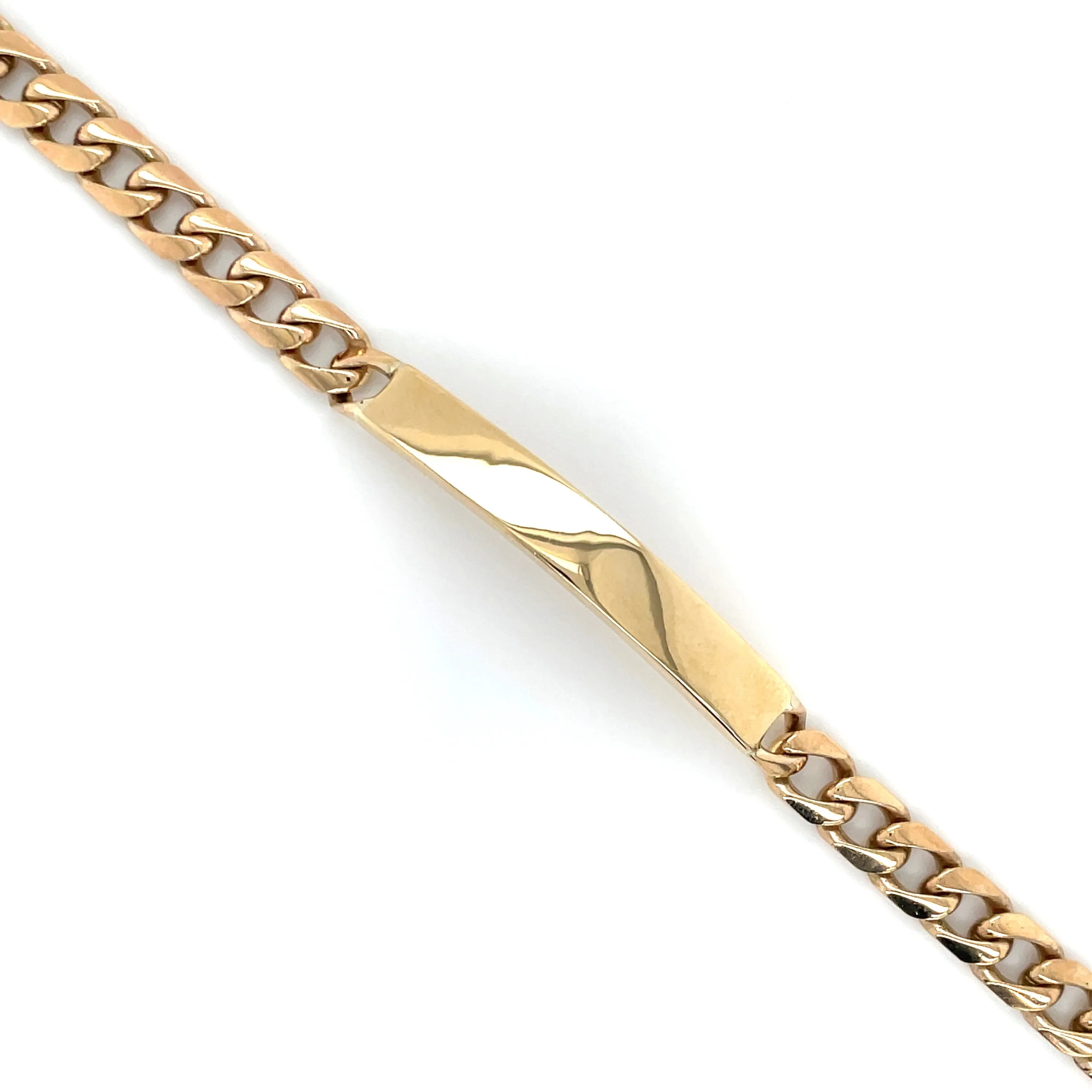 Vintage 9ct Yellow Gold Curb ID Bracelet