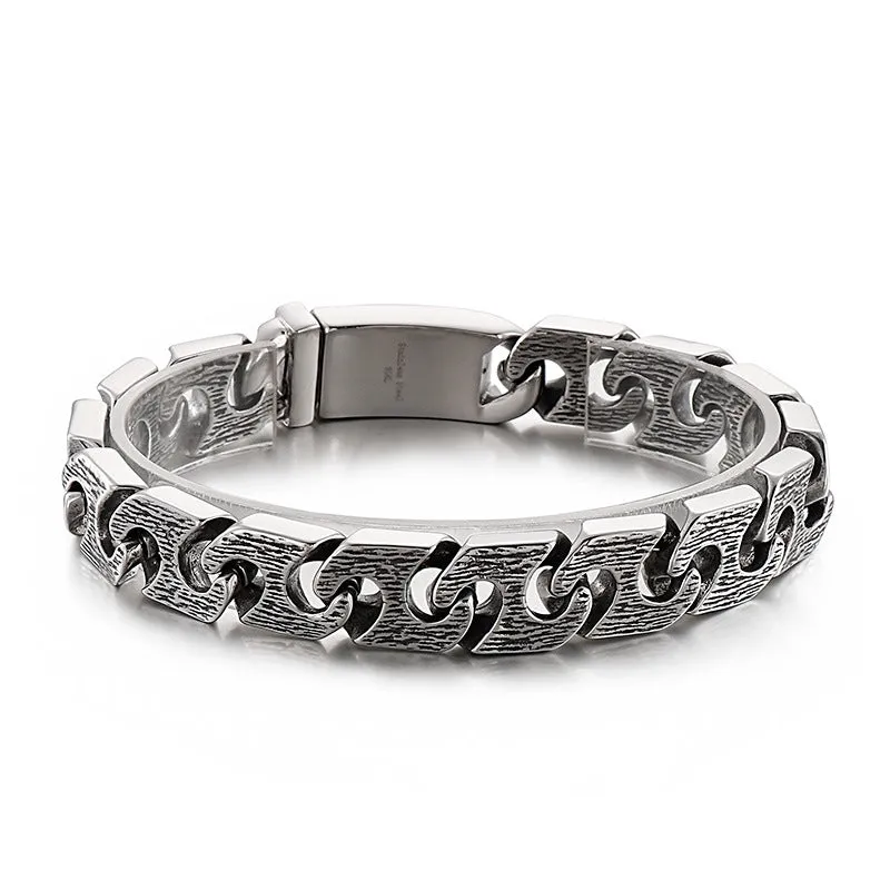 Vintage Geometric Titanium Steel Men's Punk Bracelet