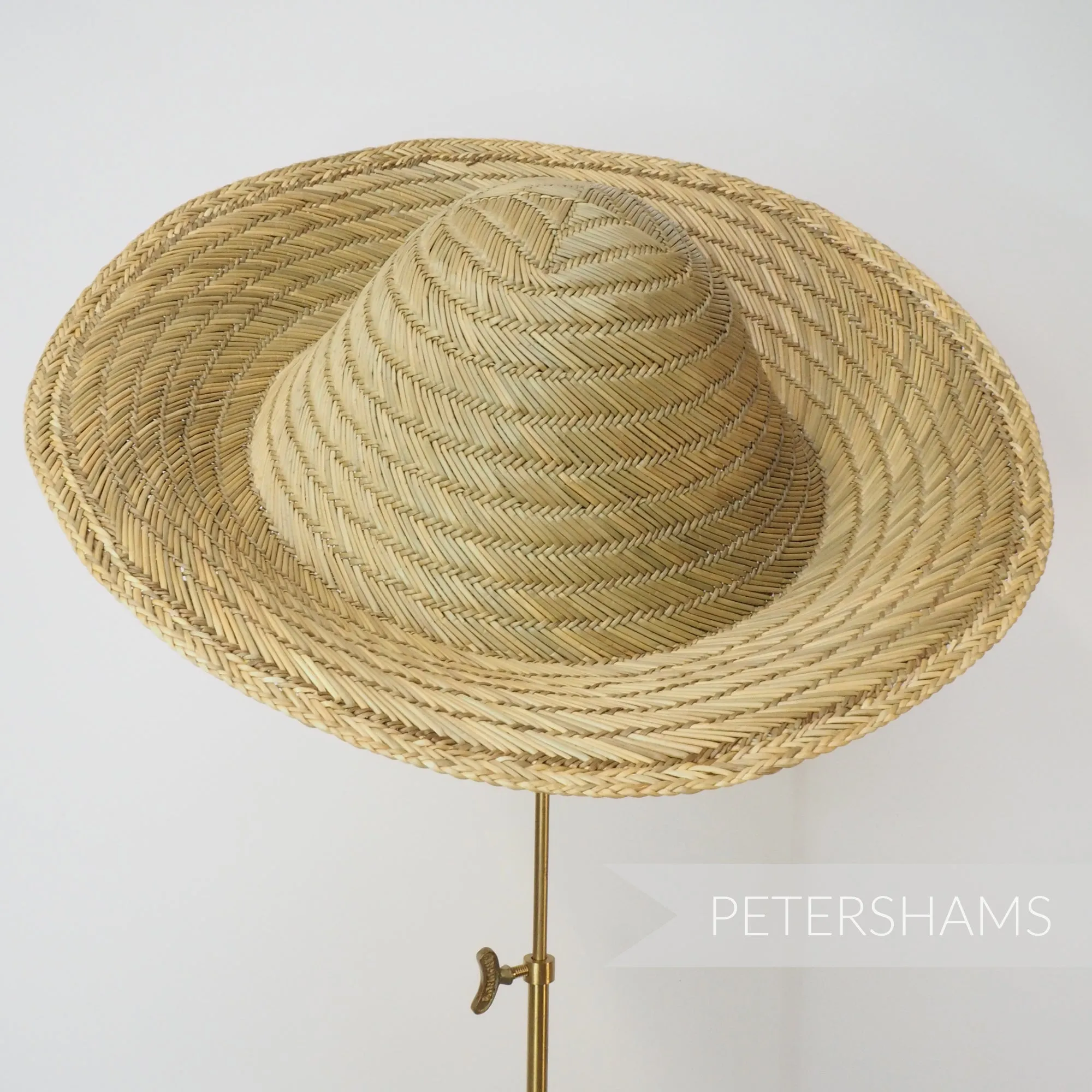 Vintage Spiral Straw Natural Capeline Hat Body - 11"