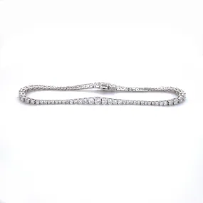 White Gold Tapered Section Diamond Bracelet